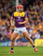 18 June 2022; Lee Chin of Wexford watches his 50th minute shot hit the Clare net for his side's third goal during the GAA Hurling All-Ireland Senior Championship Quarter-Final match between Clare and Wexford at the FBD Semple Stadium in Thurles, Tipperary. Photo by Ray McManus/Sportsfile