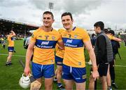 18 June 2022; Conor Cleary, left, and David Fitzgerald of Clare celebrate after the GAA Hurling All-Ireland Senior Championship Quarter-Final match between Clare and Wexford at the FBD Semple Stadium in Thurles, Tipperary. Photo by Ray McManus/Sportsfile