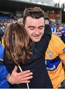 18 June 2022; Ryan Taylor of Clare celebrates with his mother Susan after the GAA Hurling All-Ireland Senior Championship Quarter-Final match between Clare and Wexford at the FBD Semple Stadium in Thurles, Tipperary. Photo by Daire Brennan/Sportsfile