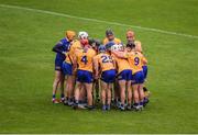 18 June 2022; The Clare huddle ahead of the GAA Hurling All-Ireland Senior Championship Quarter-Final match between Clare and Wexford at the FBD Semple Stadium in Thurles, Tipperary. Photo by Daire Brennan/Sportsfile