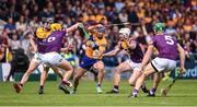 18 June 2022; Shane O'Donnell of Clare in action against Damien Reck of Wexford during the GAA Hurling All-Ireland Senior Championship Quarter-Final match between Clare and Wexford at the FBD Semple Stadium in Thurles, Tipperary. Photo by Daire Brennan/Sportsfile
