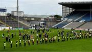 18 June 2022; Security personnel move along the pitch as supporters prepare to leave after the GAA Hurling All-Ireland Senior Championship Quarter-Final match between Clare and Wexford at the FBD Semple Stadium in Thurles, Tipperary. Photo by Ray McManus/Sportsfile