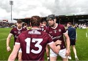 18 June 2022; Joseph Cooney, right, celebrates with team-mate Conor Whelan after the GAA Hurling All-Ireland Senior Championship Quarter-Final match between Galway and Cork at the FBD Semple Stadium in Thurles, Tipperary. Photo by Daire Brennan/Sportsfile