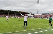 18 June 2022; Galway manager Henry Shefflin reacts near the end of the GAA Hurling All-Ireland Senior Championship Quarter-Final match between Galway and Cork at the FBD Semple Stadium in Thurles, Tipperary. Photo by Daire Brennan/Sportsfile
