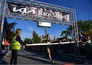 18 June 2022; Fionnuala McCormack of Kilcoole AC crosses the line as the first woman to finish during the Dunshaughlin 10km Kia Race Series in Dunshaughlin, Co Meath. Photo by David Fitzgerald/Sportsfile