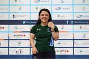 18 June 2022; Nicole Turner of Ireland with her bronze medal after the final of the 50m butterfly S6 class on day seven of the 2022 World Para Swimming Championships at the Complexo de Piscinas Olímpicas do Funchal in Madeira, Portugal. Photo by Ian MacNicol/Sportsfile