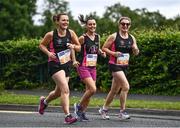 19 June 2022; Participants, from left, Aine Phelan, Denise Ashe and Ann Gorman of Kiltale Ladies on the Run during the Irish Life Dublin Race Series – Tallaght 5 Mile at Tallaght in Dublin. Photo by David Fitzgerald/Sportsfile