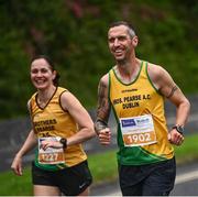 19 June 2022; Anthony O'Rourke and Sinead Tighe of Brothers Pease AC during the Irish Life Dublin Race Series – Tallaght 5 Mile at Tallaght in Dublin. Photo by David Fitzgerald/Sportsfile