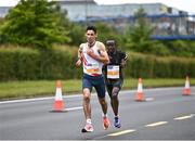 19 June 2022; Hugh Armstrong of Ballina AC, left, and Peter Somba of Dunboyne AC during the Irish Life Dublin Race Series – Tallaght 5 Mile at Tallaght in Dublin. Photo by David Fitzgerald/Sportsfile