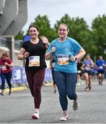 19 June 2022; Michelle Kelly, right, and Aimee Kelly during the Irish Life Dublin Race Series – Tallaght 5 Mile at Tallaght in Dublin. Photo by David Fitzgerald/Sportsfile