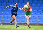19 June 2022; Sinead Walsh of Mayo in action against Annie Deneher of Cavan during the TG4 All-Ireland SFC Group A Round 2 match between Cavan and Mayo at Glennon Brothers Pearse Park in Longford. Photo by Ben McShane/Sportsfile