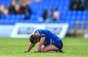 19 June 2022; Neasa Byrd of Cavan reacts at the final whistle of the TG4 All-Ireland SFC Group A Round 2 match between Cavan and Mayo at Glennon Brothers Pearse Park in Longford. Photo by Ben McShane/Sportsfile