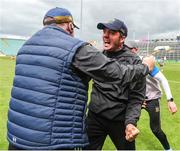 19 June 2022; Tipperary manager James Woodlock celebrates with his backroom staff after the Electric Ireland GAA Hurling All-Ireland Minor Championship Semi-Final match between Tipperary and Galway at the LIT Gaelic Grounds in Limerick. Photo by Michael P Ryan/Sportsfile