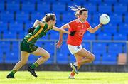 19 June 2022; Aimee Mackin of Armagh in action against Mary Kate Lynch of Meath during the TG4 All-Ireland SFC Group B Round 2 match between Armagh and Meath at Glennon Brothers Pearse Park in Longford. Photo by Ben McShane/Sportsfile