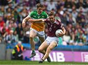 19 June 2022; Kevin Maguire of Westmeath in action against Johnny Moloney of Offaly during the Tailteann Cup Semi-Final match between Westmeath and Offaly at Croke Park in Dublin. Photo by George Tewkesbury/Sportsfile