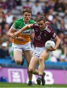 19 June 2022; Kevin Maguire of Westmeath in action against Johnny Moloney of Offaly during the Tailteann Cup Semi-Final match between Westmeath and Offaly at Croke Park in Dublin. Photo by George Tewkesbury/Sportsfile