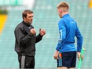 19 June 2022; Tipperary manager James Woodlock in conversation with Paddy McCormack before the Electric Ireland GAA Hurling All-Ireland Minor Championship Semi-Final match between Tipperary and Galway at the LIT Gaelic Grounds in Limerick. Photo by Michael P Ryan/Sportsfile