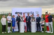 21 June 2022; In attendance after the 2022 Extra.ie FAI Cup and Evoke.ie FAI Women’s Cup First Round Draws at FAI Headquarters in Abbotstown, Dublin, are from left, Seana Cooke, Jack O'Connor of Maynooth University Town, Ealish Murray of Finglas United, FAI President Gerry McAnaney, Chris Forrester of St Patrick's Athletic, David Vaz, DMG Media, Della Doherty of Wexford Youths, League of Ireland Director Mark Scanlon, Charlie Graham of Whitehall Rangers, Carl Bateman of Oliver Bond Celtic and Alan Keane. Photo by Ramsey Cardy/Sportsfile
