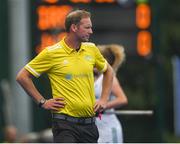 22 June 2022; Referee Rob Abbot during the SoftCo Series International Hockey match between Ireland and Japan at the National Hockey Stadium in UCD, Dublin. Photo by George Tewkesbury/Sportsfile