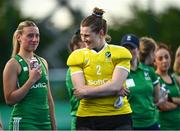 23 June 2022; Elizabeth Murphy of Ireland, right, and Sofira O'Brien during the SoftCo Series match between Ireland and Japan at National Hockey Stadium in UCD, Dublin. Photo by David Fitzgerald/Sportsfile