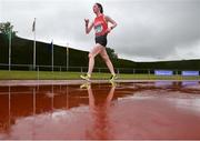 24 June 2022; Aisling Lane of Mercy Ballymahon on her way to winning the Girls 3000M race walk during the Irish Life Health Tailteann School’s Inter-Provincial Games at Tullamore Harriers Stadium in Tullamore. Photo by David Fitzgerald/Sportsfile