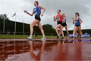 24 June 2022; Doireann Hickey of MS San Nioclas Ring, left, on her way to finishing second the Girls 3000M race walk during the Irish Life Health Tailteann School’s Inter-Provincial Games at Tullamore Harriers Stadium in Tullamore. Photo by David Fitzgerald/Sportsfile