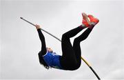 24 June 2022; Ava Rochford of Rice College Ennis competing in the Pole Vault during the Irish Life Health Tailteann School’s Inter-Provincial Games at Tullamore Harriers Stadium in Tullamore. Photo by David Fitzgerald/Sportsfile