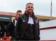 24 June 2022; Keith Ward of Dundalk arrives before the SSE Airtricity League Premier Division match between Shelbourne and Dundalk at Tolka Park in Dublin. Photo by Michael P Ryan/Sportsfile