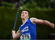 24 June 2022; Andrew Scanlon of St Declans Kilmacthomas competing in the Javelin during the Irish Life Health Tailteann School’s Inter-Provincial Games at Tullamore Harriers Stadium in Tullamore. Photo by David Fitzgerald/Sportsfile