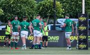 24 June 2022; Ireland players look dejected after the second try scored by France during the Six Nations U20 summer series match between Ireland and France at Payanini Centre in Verona, Italy. Photo by Roberto Bregani/Sportsfile