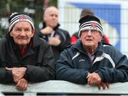 24 June 2022; Dundalk supporters look on during the warm ups before the SSE Airtricity League Premier Division match between Shelbourne and Dundalk at Tolka Park in Dublin. Photo by Michael P Ryan/Sportsfile