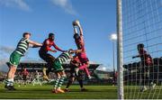 24 June 2022; Bohemians goalkeeper Tadhg Ryan takes possession from a corner-kick during the SSE Airtricity League Premier Division match between Shamrock Rovers and Bohemians at Tallaght Stadium in Dublin. Photo by Ramsey Cardy/Sportsfile