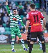 24 June 2022; Danny Mandroiu of Shamrock Rovers celebrates his side's first goal, scored by Rory Gaffney, during the SSE Airtricity League Premier Division match between Shamrock Rovers and Bohemians at Tallaght Stadium in Dublin. Photo by Ramsey Cardy/Sportsfile