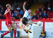 24 June 2022; David McMillan of Dundalk has a shot on goal during the SSE Airtricity League Premier Division match between Shelbourne and Dundalk at Tolka Park in Dublin. Photo by Michael P Ryan/Sportsfile