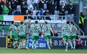 24 June 2022; Rory Gaffney of Shamrock Rovers celebrates with team mates after scoring his side's first goal during the SSE Airtricity League Premier Division match between Shamrock Rovers and Bohemians at Tallaght Stadium in Dublin. Photo by George Tewkesbury/Sportsfile