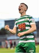 24 June 2022; Andy Lyons of Shamrock Rovers celebrates after his side's victory in the SSE Airtricity League Premier Division match between Shamrock Rovers and Bohemians at Tallaght Stadium in Dublin. Photo by Ramsey Cardy/Sportsfile