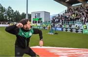 24 June 2022; Shamrock Rovers manager Stephen Bradley celebrates after his side's victory in the SSE Airtricity League Premier Division match between Shamrock Rovers and Bohemians at Tallaght Stadium in Dublin. Photo by Ramsey Cardy/Sportsfile