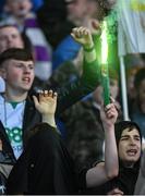 24 June 2022; Shamrock Rovers supporters celebrate after the SSE Airtricity League Premier Division match between Shamrock Rovers and Bohemians at Tallaght Stadium in Dublin. Photo by Ramsey Cardy/Sportsfile