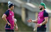 25 June 2022; Jonathan Sexton, left, and Robbie Henshaw during Ireland rugby squad training at North Harbour Stadium in Auckland, New Zealand. Photo by Brendan Moran/Sportsfile