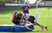 25 June 2022; Cian Prendergast tackles Ryan Baird during Ireland rugby squad training at North Harbour Stadium in Auckland, New Zealand. Photo by Brendan Moran/Sportsfile