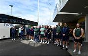 25 June 2022; Members of the Ireland squad watch as students from De La Salle college, Auckland, perform a traditional haka after squad training at North Harbour Stadium in Auckland, New Zealand. Photo by Brendan Moran/Sportsfile
