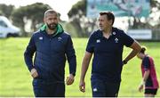 25 June 2022; Head coach Andy Farrell, left, and team media manager David O Siochain after Ireland rugby squad training at North Harbour Stadium in Auckland, New Zealand. Photo by Brendan Moran/Sportsfile