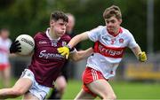 25 June 2022; Colm Costello of Galway in action against Eoin Scullion of Derry during the Electric Ireland GAA All-Ireland Football Minor Championship Semi-Final match between Galway and Derry at Parnell Park, Dublin. Photo by Ray McManus/Sportsfile