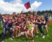 25 June 2022; Galway players celebrate after the Electric Ireland GAA All-Ireland Football Minor Championship Semi-Final match between Galway and Derry at Parnell Park, Dublin. Photo by Ray McManus/Sportsfile