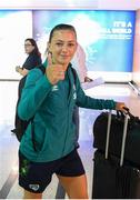 25 June 2022; Republic of Ireland's Katie McCabe on the team's arrival at Tbilisi International Airport in Georgia ahead of their FIFA Women's World Cup 2023 Qualifier match against Georgia on Monday. Photo by Stephen McCarthy/Sportsfile