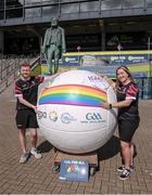25 June 2022; Emma Loo and Karl Shannon at the GAA, LGFA, Camogie, GPA- Walk with us with PRIDE activity at Croke Park in Dublin. Photo by Ray McManus/Sportsfile