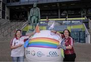 25 June 2022; Anne Marie Ballantine and Ger McDevitt at the GAA, LGFA, Camogie, GPA- Walk with us with PRIDE activity at Croke Park in Dublin. Photo by Ray McManus/Sportsfile