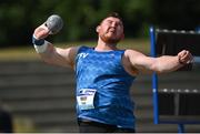 25 June 2022; John Kelly of Finn Valley AC, Donegal, competing in the men's shotput during day one of the Irish Life Health National Senior Track and Field Championships 2022 at Morton Stadium in Dublin. Photo by Ramsey Cardy/Sportsfile