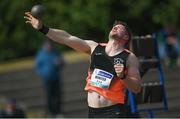 25 June 2022; Darragh Miniter of Nenagh Olympic AC, Tipperary, competing in the men's shotput during day one of the Irish Life Health National Senior Track and Field Championships 2022 at Morton Stadium in Dublin. Photo by Ramsey Cardy/Sportsfile
