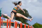 25 June 2022; Nessa Millet of St Abbans AC, Laois, on her way to winning the women's 400m hurdles heat during day one of the Irish Life Health National Senior Track and Field Championships 2022 at Morton Stadium in Dublin. Photo by Ramsey Cardy/Sportsfile